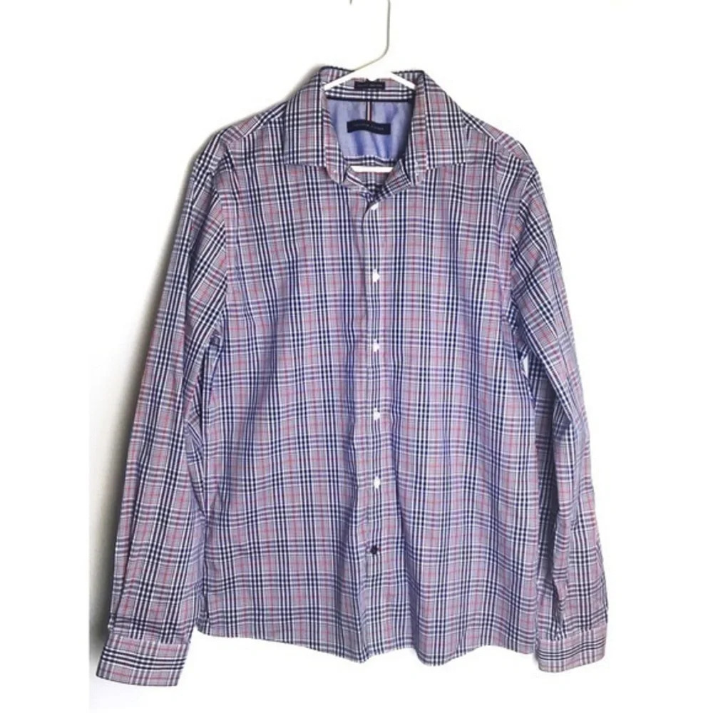 Tommy Hilfiger • Blue and Red Plaid Button Down